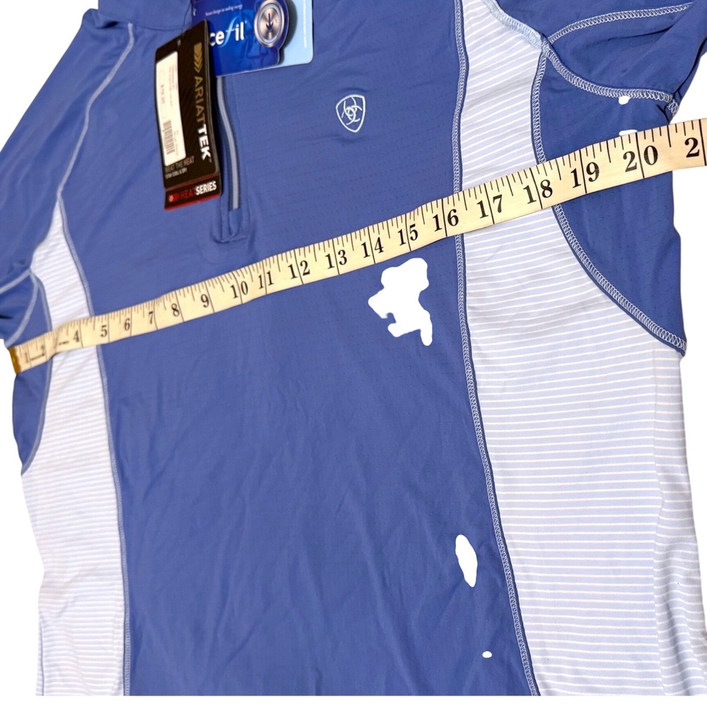 Ariat Womens Tri Factor 1/4 Zip Baselayer Blue Saga Heat Series Icefil XL NWT - Picture 3 of 9
